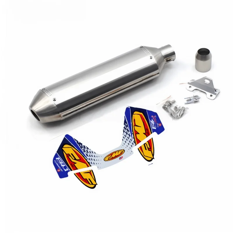 51mm Einlass FMF Style 4-Takt Motorrad Slip-On Auspuff Schalldämpfer mit Halterung für KTM 450 EXC RC390 DRZ400 R1 R3 R6