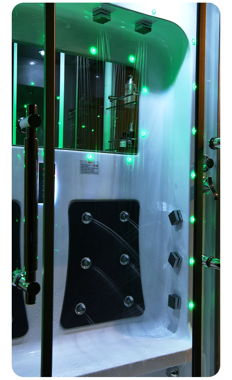 Deluxe single double bathroom steam shower room, glass partition enclosed household bath