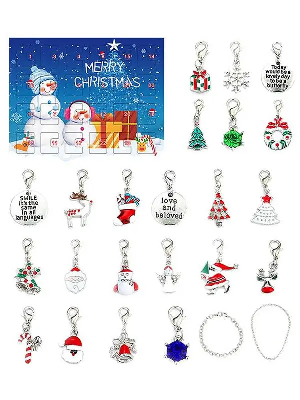 Christmas Advent Calendar With Exquisite Bracelet Necklace Surprise Party Favors For Girls Kids DIY Toys Decoration