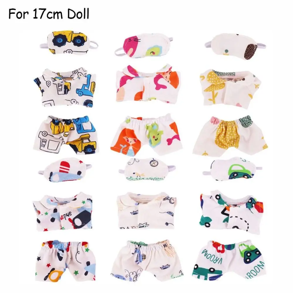 Trendy 17cm Clothes DIY Clothing Bedding Set Casual Mini T-shirt Overalls Suit Kid Gift