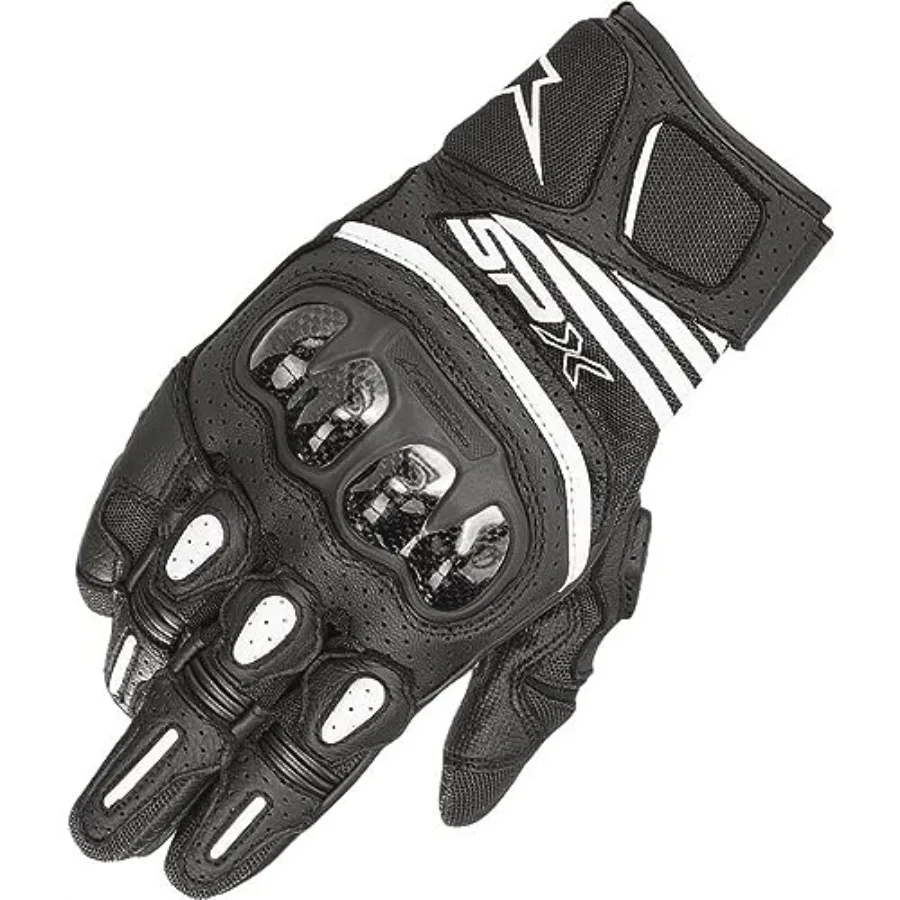

Motorcycle glove for urban riding, air carbon mesh fabric, black color, breathable and abrasion-resistant design