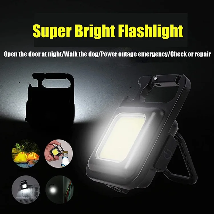 1-10PCS Mini LED 1000LM Flashlight Keychain Multifunctional Portable COB Camping Lamps USB Charging Work Lights Fishing Lanterna