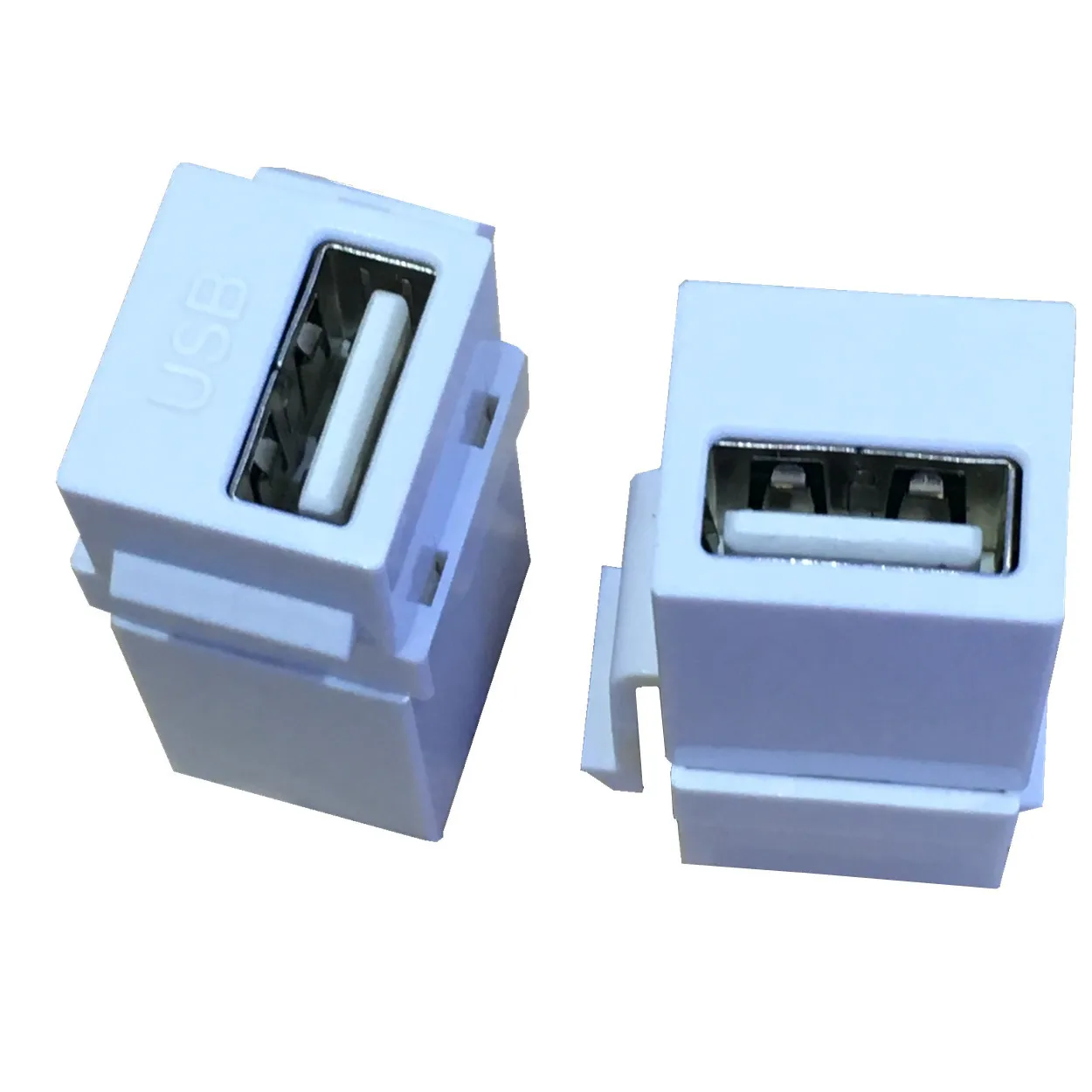 الأذن USB 2.0 أنثى إلى أنثى وحدة الحائط شنت الجدار التوصيل USB 2.0 محول وحدة لوحة الحائط أسود/أبيض