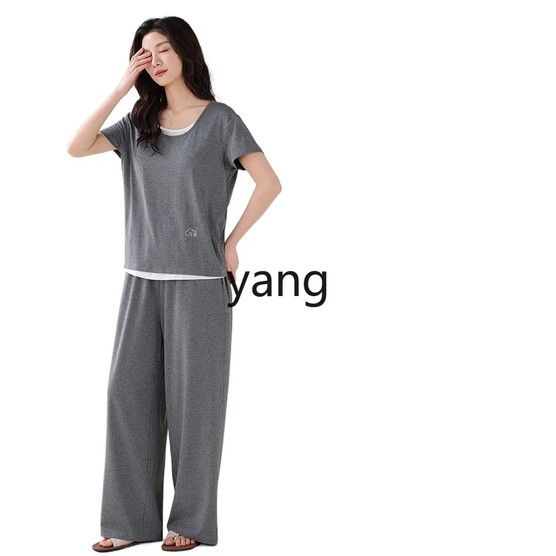 

LMM summer new loungewear with chest pads, short sleeves and trousers, wearable suit