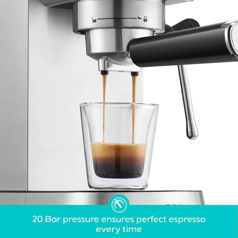 CM5418 Espresso Machine 20 Bar, Compact Espresso Maker With Steam Milk Frother, Stainless Steel Coffee Machine With 34 image 2