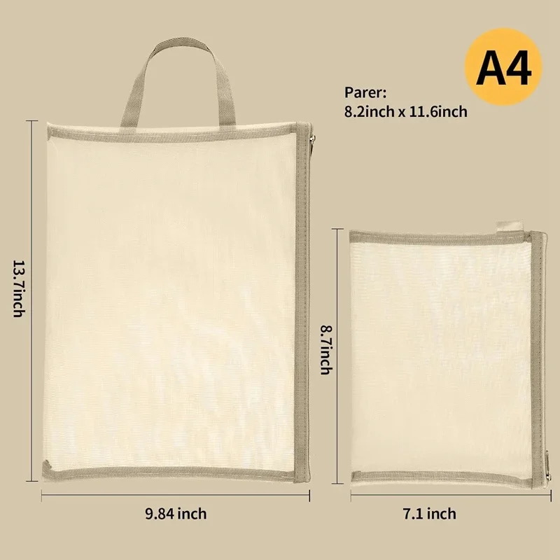 10 Pack Colored Double-Layer Mesh Zipper Pouch Bags, Building Block Sets Toy  & Organization 5Pcs A4+5Pcs A5 Durable Hongdui