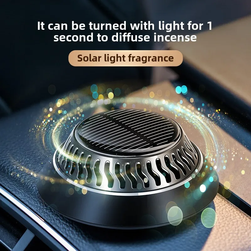 Solar Car Air Fresheners Auto Rotating Solar Aromatherapy Vehicle Decoration Car Fragrance Durable Car Interior Acesssories - Image 2