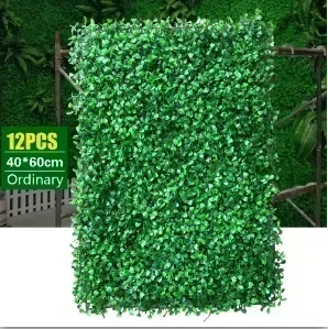 75Pcs Artificial Hedge Grass Mat Panel High Density Plant Fence Green Indoor Outdoor Wall Hedge Garden Backyard Wall Decor