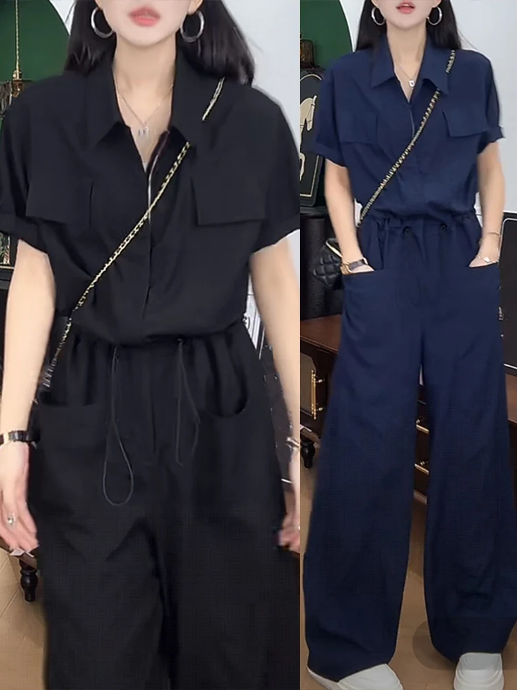 een Tuta a pieghe a gamba larga da donna allentata dimagrante Dstring ort Sve abito intero estivo nuovo Sle abbigliamento casual