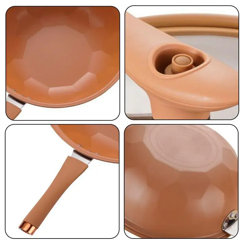 Clay Nonstick Ceramic Wok Ceramic Wok With Lid With Steamer Polygonal Pot Base Ceramic Steamer Cooking Multifunctional pot