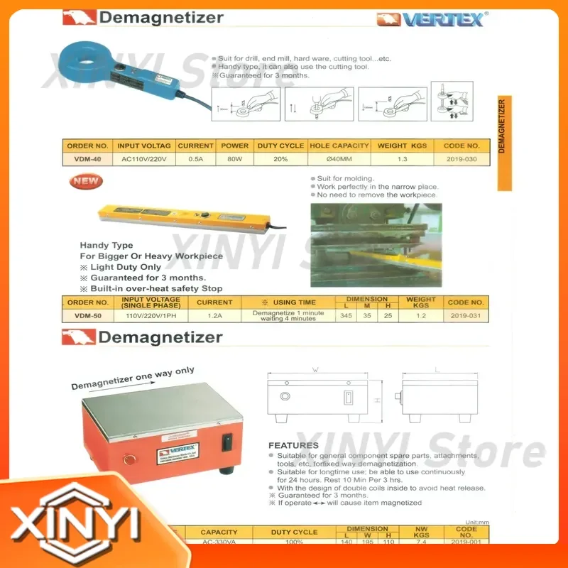 for VERTEX VDM-40 Portable Demagnetizer Handheld Magnetic Field Eraser Tool for Watch Repair Electronics DIY