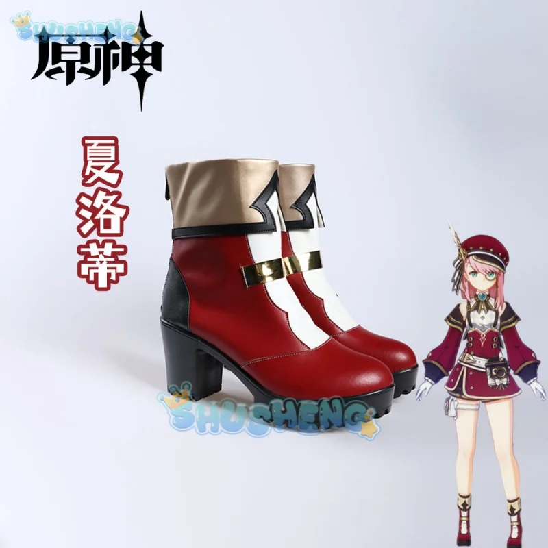 Genshin Impact cos Charlotte cosplay Anime game character shoes