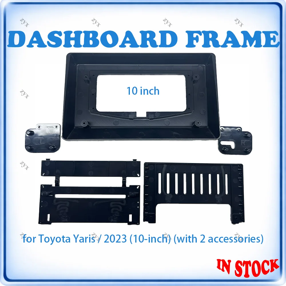 Car Radio Fascia Frame 2 pcs For Toyota Yaris 2023 10 inch Stereo Trim Kit With Canbus Decoder & Wiring Harness