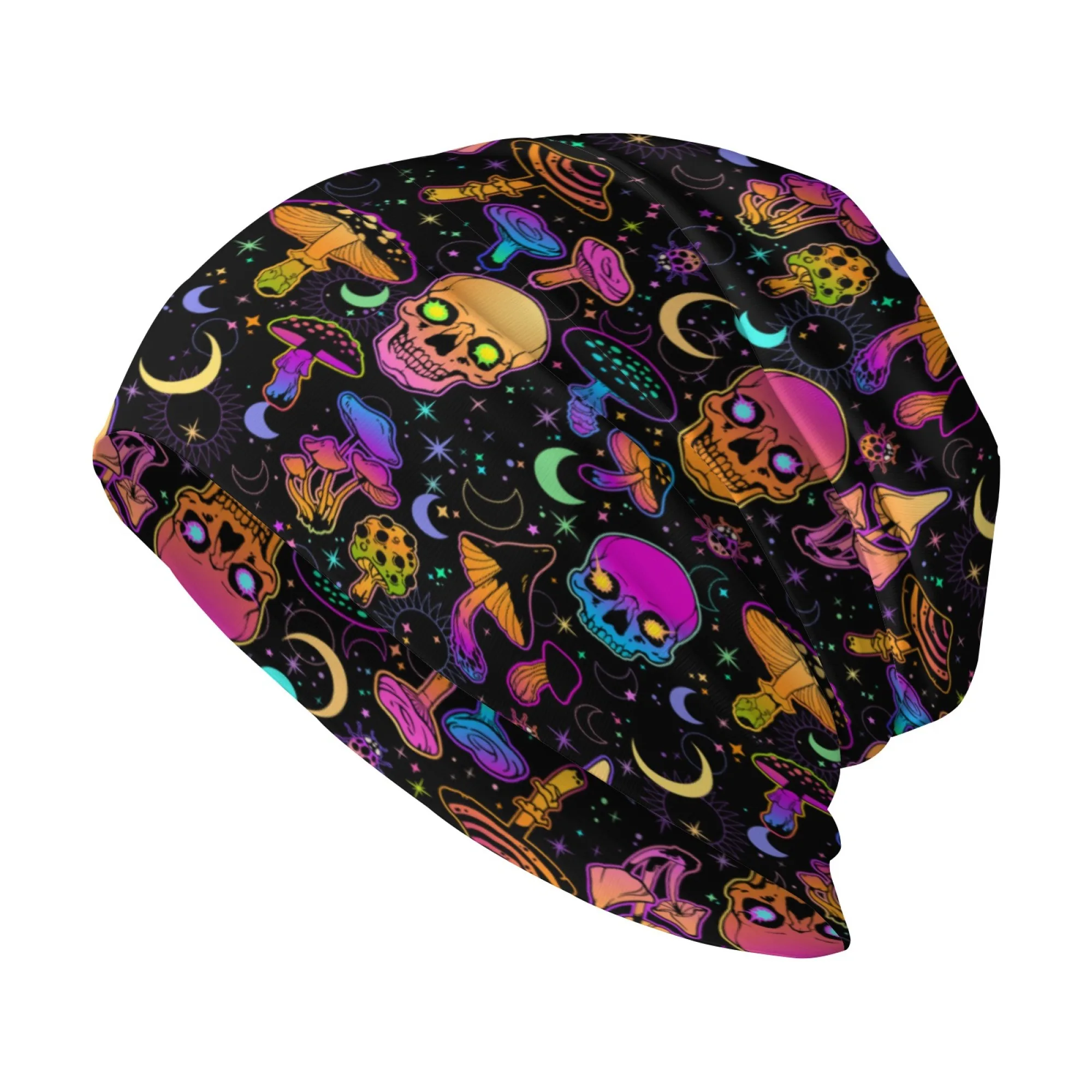 Neon Skull Mushroom Herrenmütze Retro Street Crazy Hip Hop Beanie Bequem Warm Lässige Mode Outdoor Sport Wintermütze Geschenk