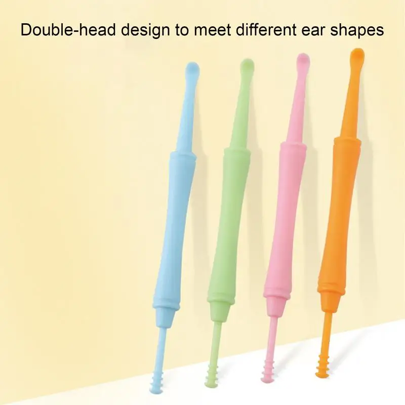 Double Head Ear Cleaner Soft Baby Earwax Removal Tool Ear Spoon Reusable Earpick Earwax Remover Ear Scoop Cleaning Tool