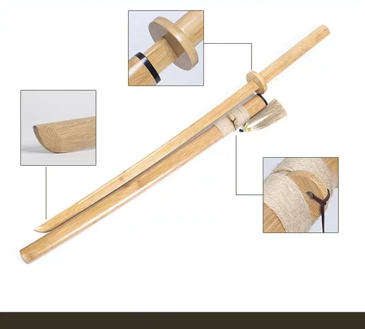 Iaido Wooden Bamboo Sword Katana Samurai Sword Japanese Kendo Skills Training Wooden Performance Props