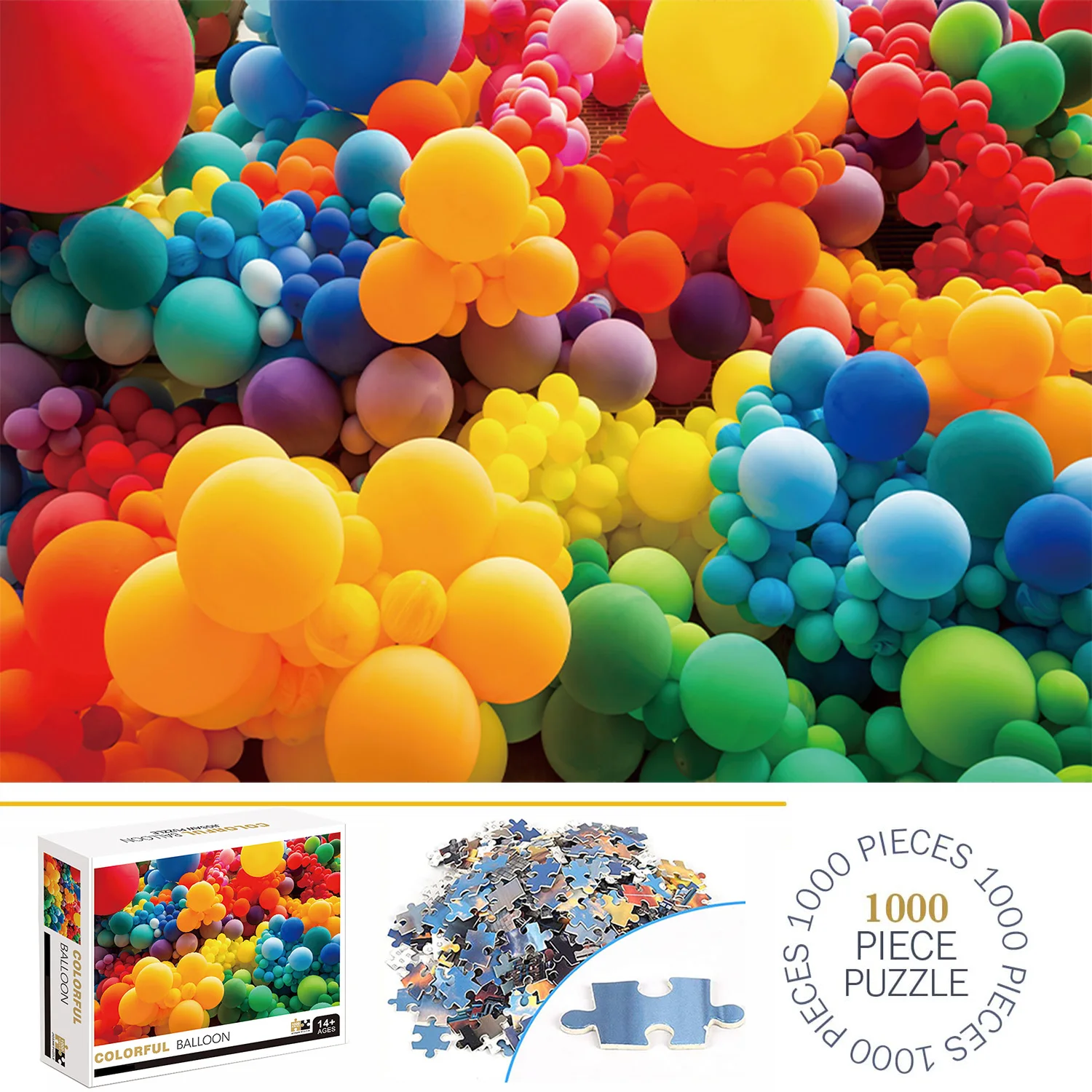 1000 sztuk kolorowe puzzle balonowe dla dorosłych wystrój domu gry rodzina zabawa puzzle podłogowe zabawki edukacyjne dla dzieci