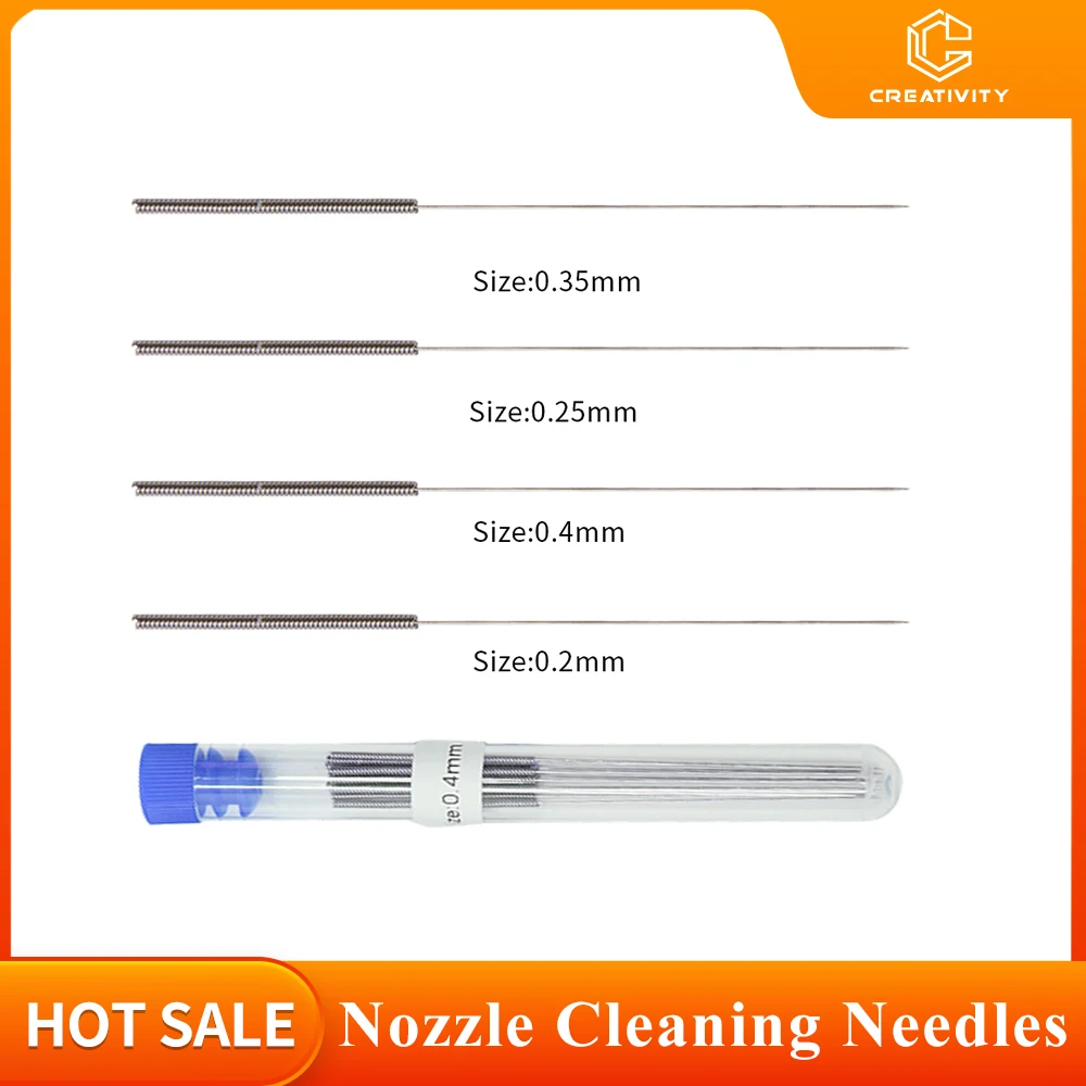 

Creativity 10pcs Stainless Steel Nozzle Cleaning Needle 0.2 0.25 0.3 0.35 0.4 Cleaning Drill Tool for MK8 Ender A1 P1 X1 Series