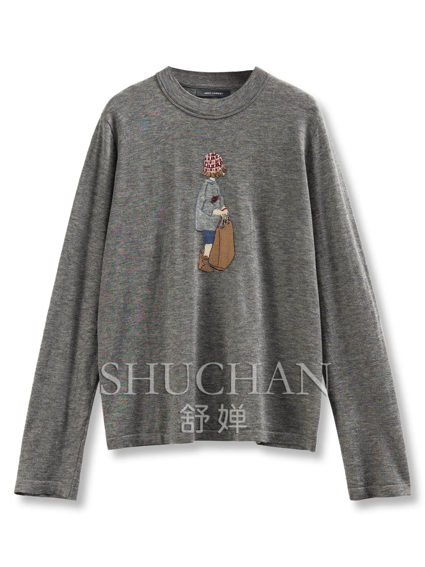 Sweet and Cool Girl Pullover Fashionable Beaded Embroidered Wool Stand-up Collar Long-sleeved Knitted Sweater Women