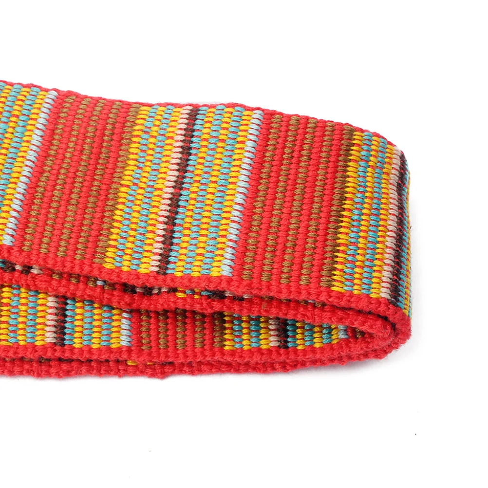 

1Pcs Guitar Strap Colorful Stripe Pattern Thickened Breathable Quilted Shoulder Pad Adjustable Ends for Electric Guitar