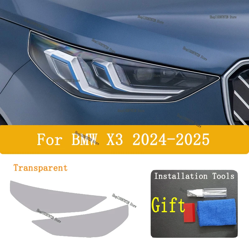 

For BMW X3 (2024 2025) Car Exterior Headlight Anti-scratch Front Lamp Transparent TPU Protective Film Accessories Sticker