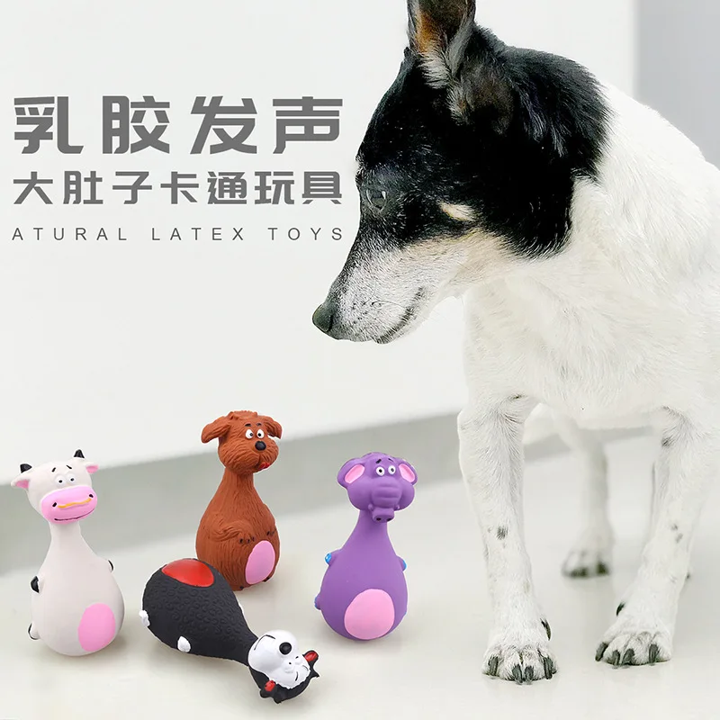 Latex Dog Toys Sound Squeaky Elephant/Cow Animal Chew Pet Rubber Vocal Toys For Small Large Dogs Bite Resistant Interactive Toy