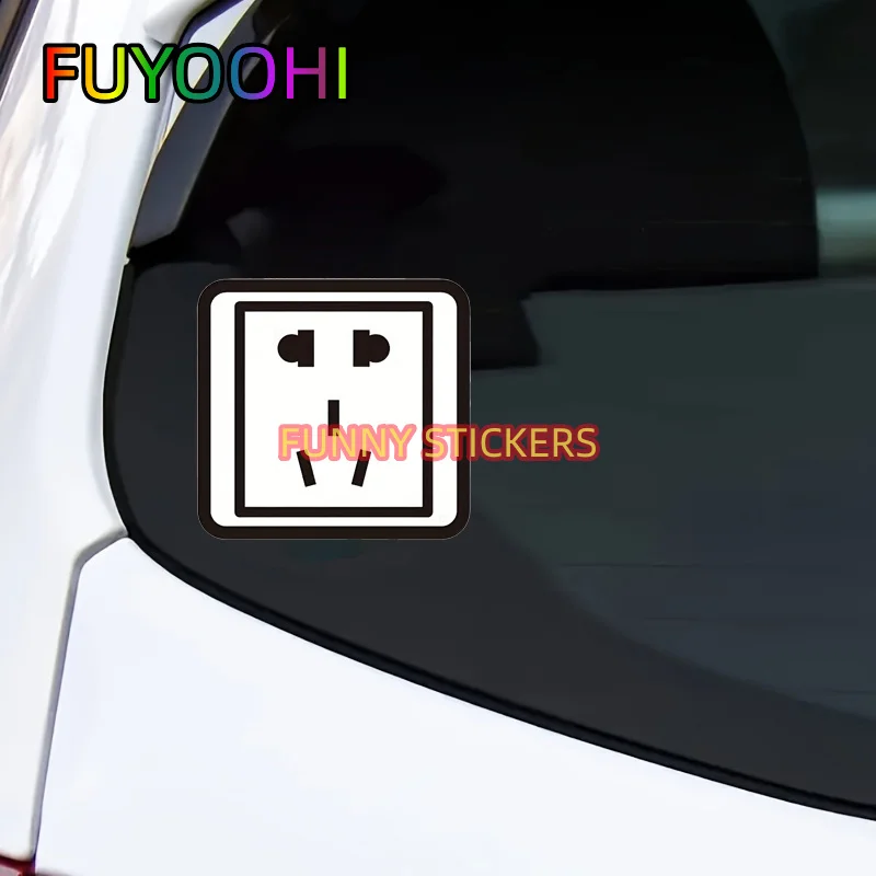 FUYOOHI Upgrade Your Car's Look with Cartoon Fun Socket Decorative Stickers!