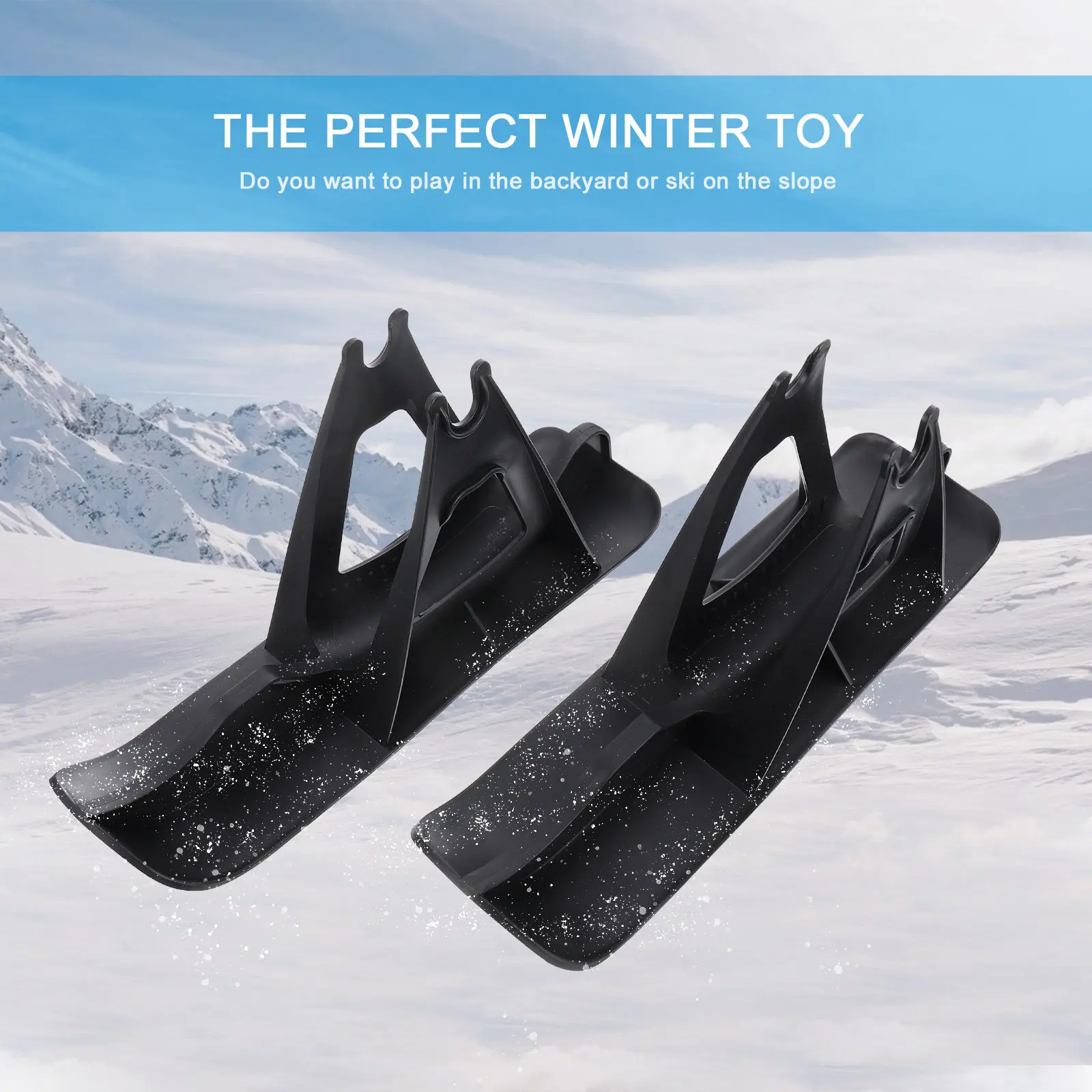 2Pcs Balance Bike Ski 13-15 Inch Tire Kids Snowboard Adjustable Straps Winter Outdoor Skiing Training Gift
