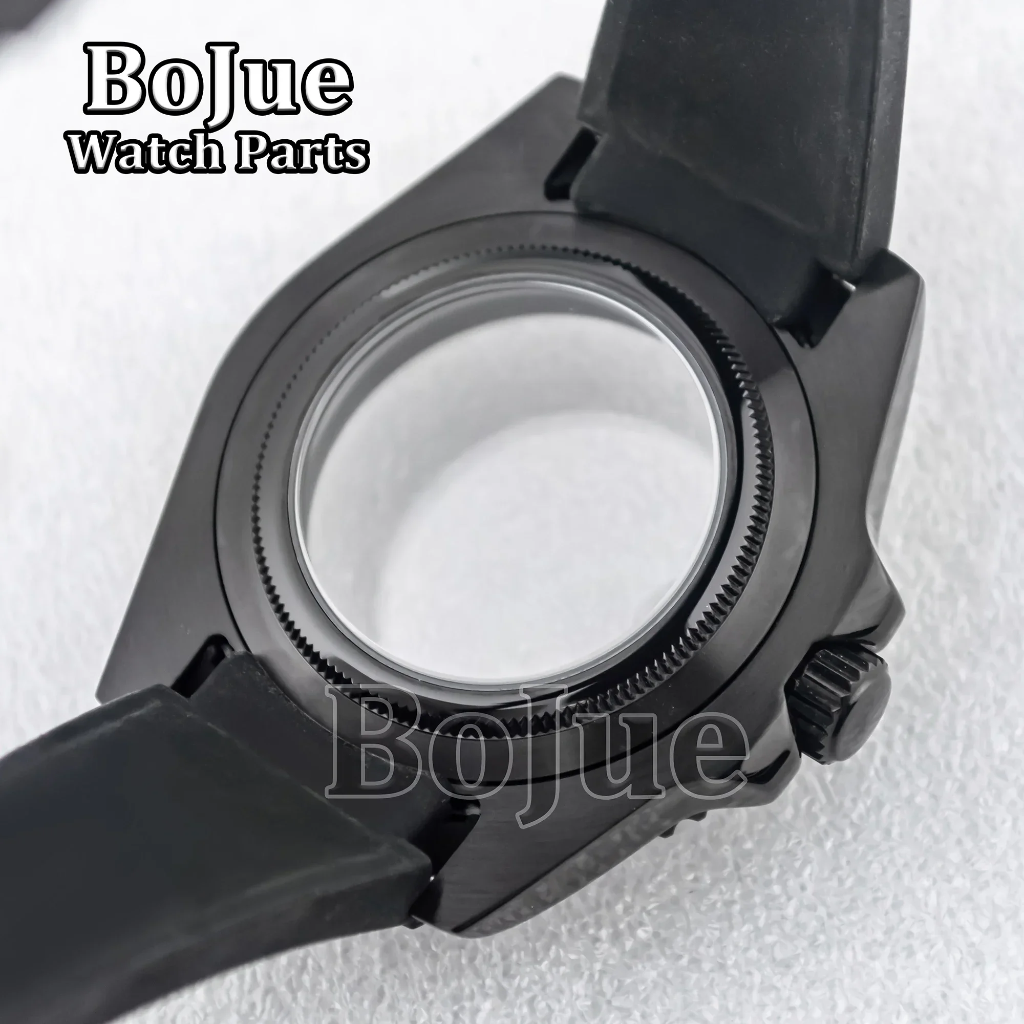 40 مللي متر ساعة رجالية حافظة ساعة بحزام مطاطي سوار معصمه الياقوت الزجاج ل Seiko Nh34 Nh35 Nh36 حركة الطلب وزارة الدفاع يخت ماستر