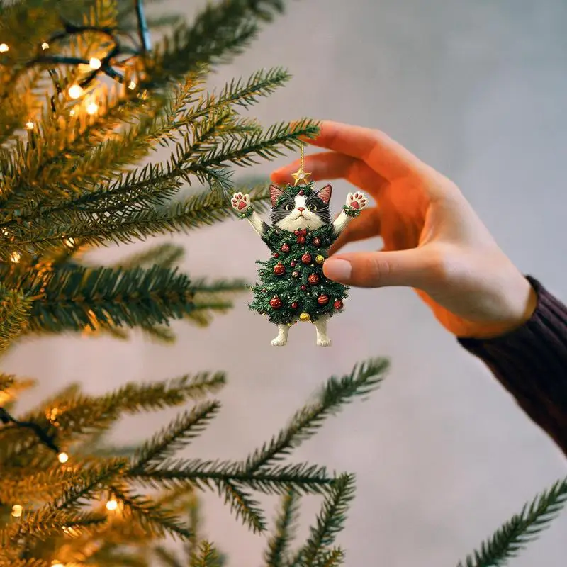 Cute Cat Christmas Ornament for Vehicle Decor