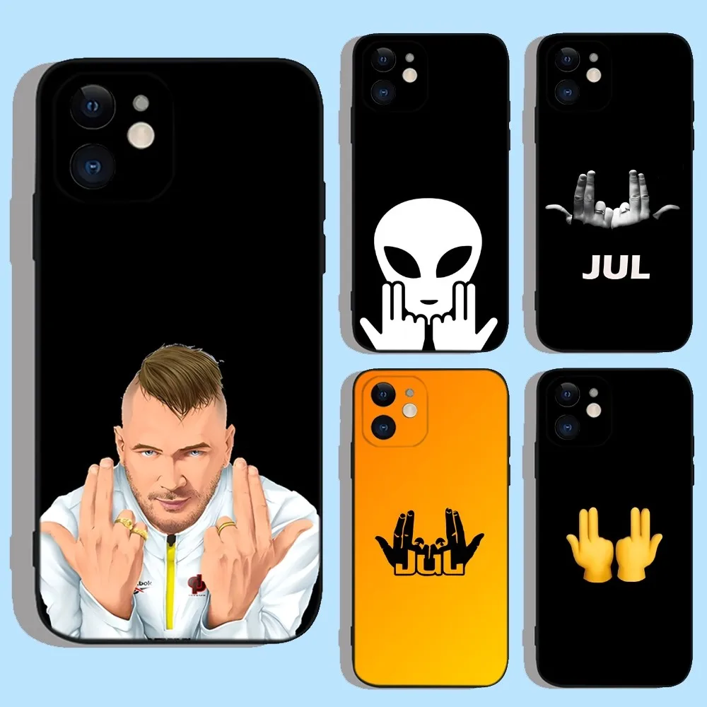 Rapper Jul Phone Case For Apple iPhone 15,14,13,12,11,XS,XR,X,8,7,Pro,Max,Plus,mini Silicone Black Cover