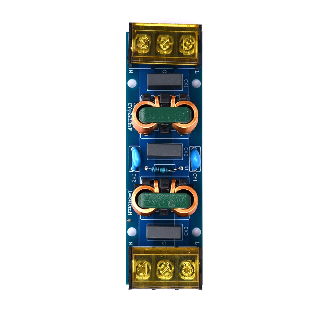 25A filtr zasilania EMI wysokiej częstotliwości dwustopniowy moduł filtra o niskiej filtr przepustowy mocy PCB miedziany filtr dostępu