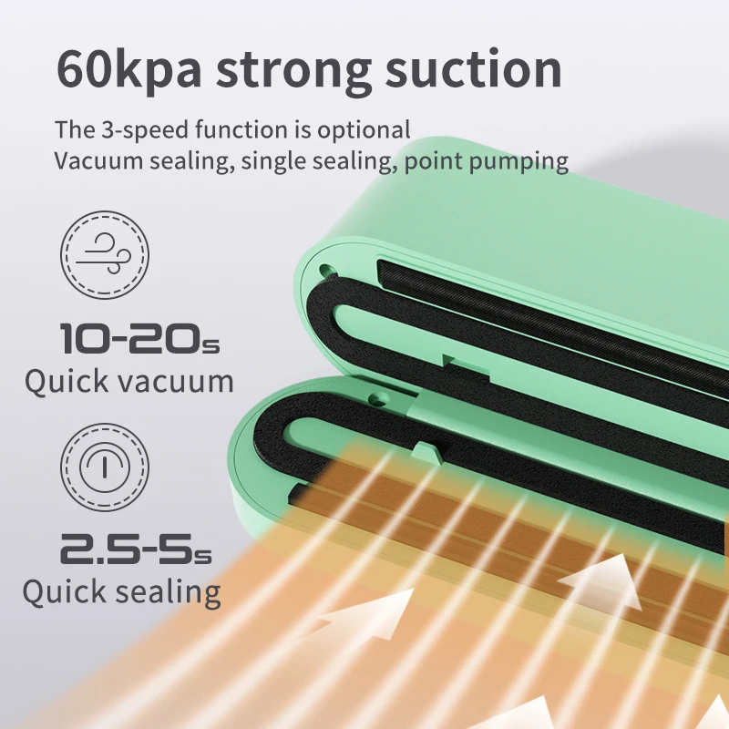 Xiaomi MIJIA Portable USB Charging Vacuum Sealer Multifunctional Food Sealer With Sealing External Suction Inflation Functions