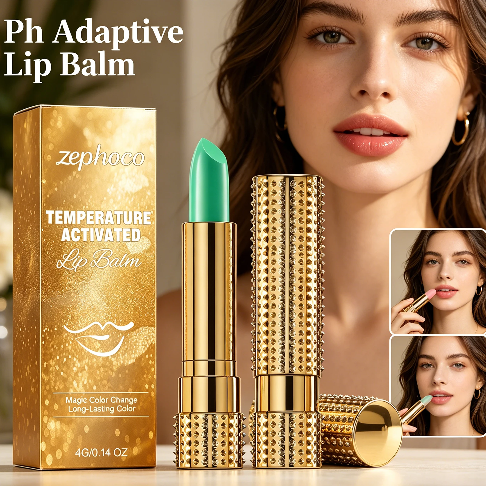Color Changing Lipstick Temperature Sensing Lip Balm Smooth Light Texture Non Stick Cup Long Lasting Lip Care Makeup Lip Mask