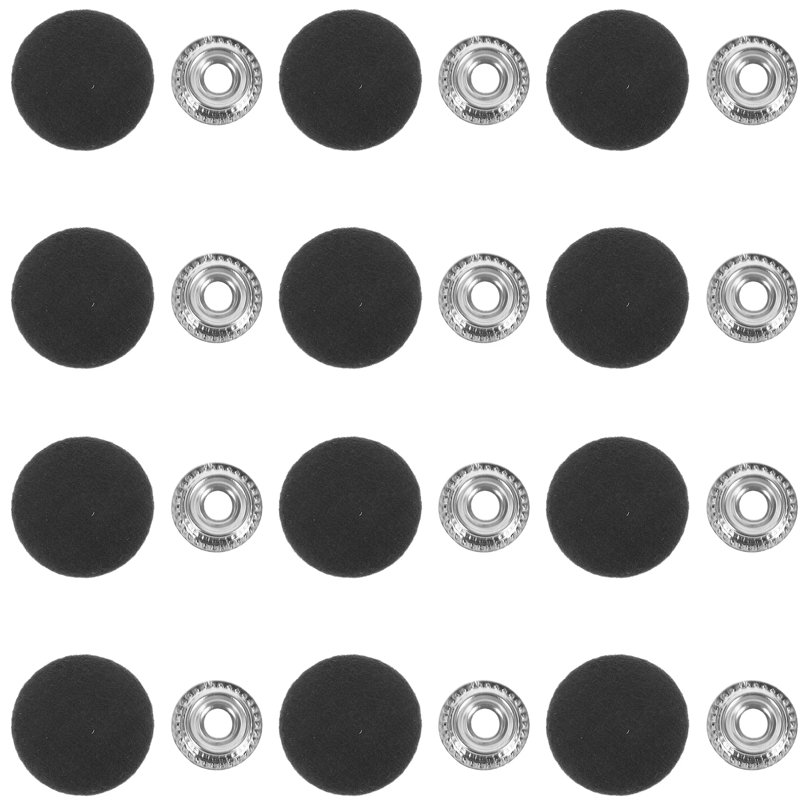 

12 Sets Car Ceiling Repair Nails Snap Rivet Retainer Black Felt Universal Fit Automotive Parts Headliner Metal Pin Buckle Cloth