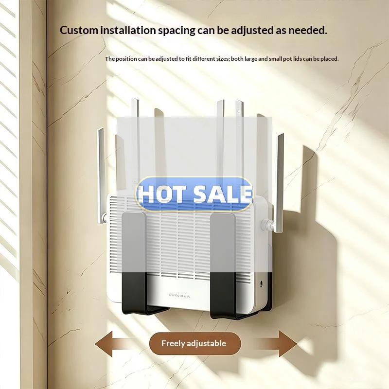 No-Drill Wall Mount Router Storage Box | TV Network Fiber Set Topbox Holder | Multi-Functional Media Device Shelf For TV