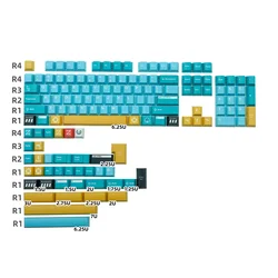 GMK Belafonte Keycap Blue Yellow Cherry Profile DYE Sub 142 Keys PBT Full Sets For Outemu Gateron Mx Switch Mechanical Keyboard