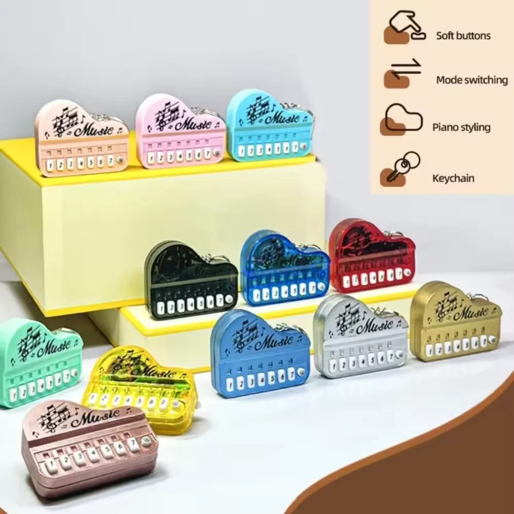 Juguete Musical Creativo, Mini Piano Electrónico, Llavero con Colgante de 7 Teclas Luminosas, para Mochila Infantil, Regalo para Adultos y Niños