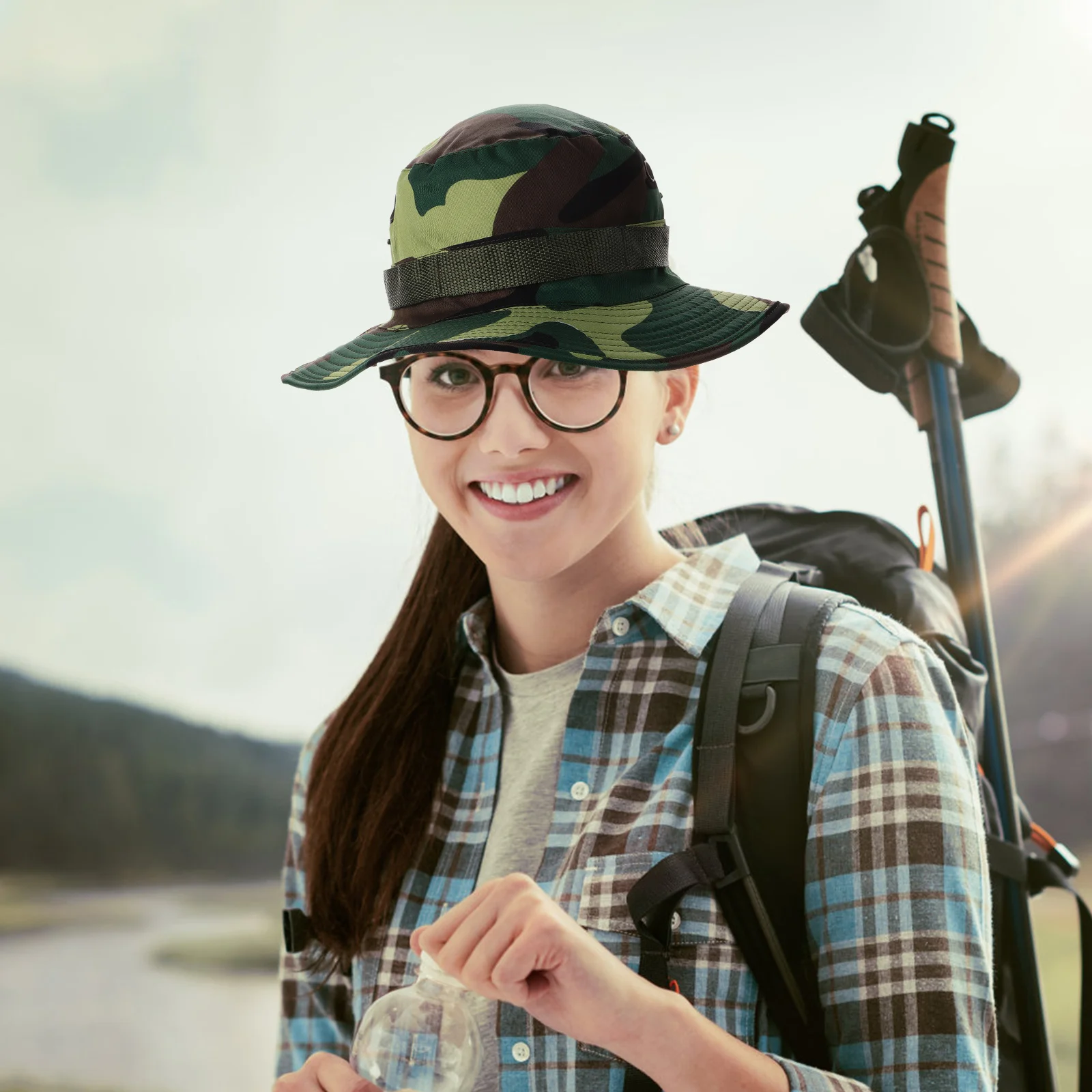 

Camo Bucket Hat for Men Lightweight Wide Brim Sun Hat for Outdoor Adventures Hiking Camping Fishing Breathable Comfortable