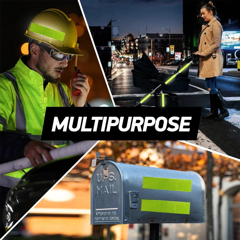 1/5m Dot-c2 Green Bright High Reflective Warning Safety Tape Strongly Sticky Waterproof For Trailer Car boats Bicycle Building