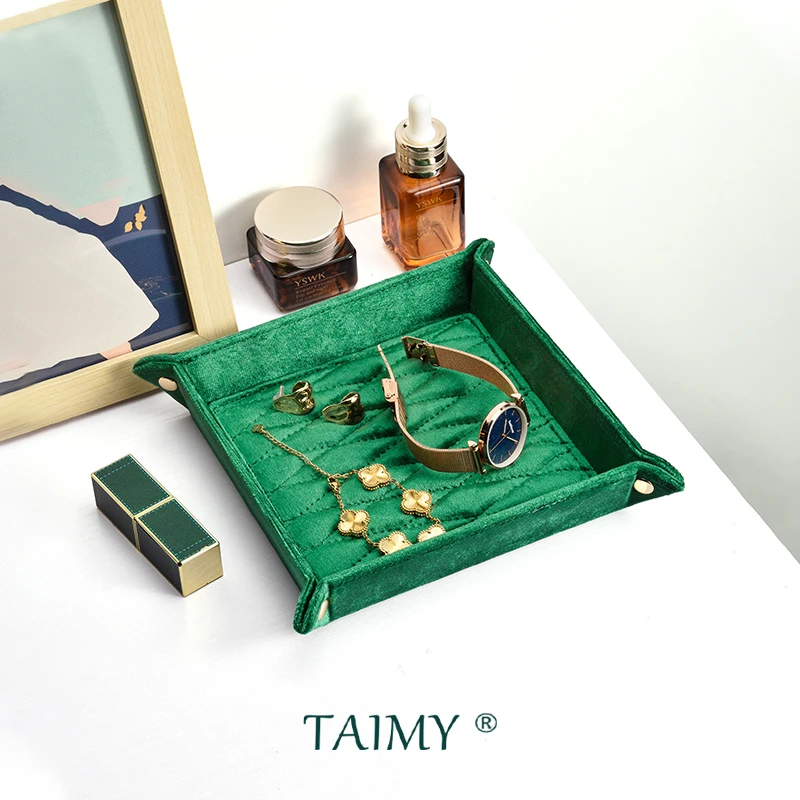 

TAIMY Velvet Ring Necklace Watch Jewelry Tray Furniture Dressing Table Must Nightstand Storage Decoration Jewellry Display Tray