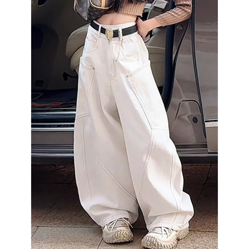 American Autumn Kids Girls Jeans UNITIM Young Teens Girls Girls Denim Pants Loose Versatile 4-14Yrs Junior Girls Straight Pants – Detail 6