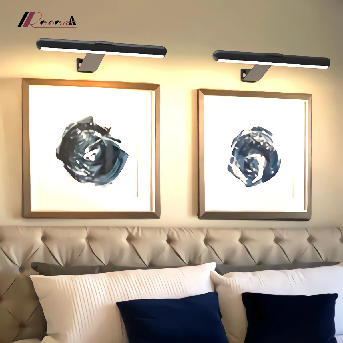 For Painting Picture Light Portrait With Remote Living Room Wireless Wall Lamp Art Display Rechargeable Battery Operated Photo