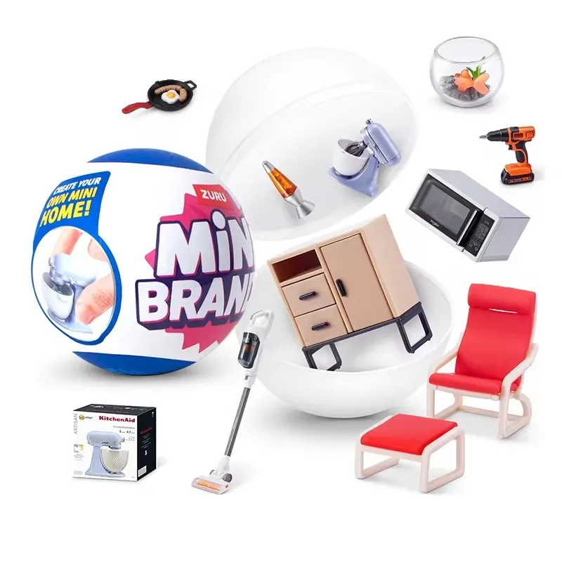 لعبة صغيرة ZURU-Mini للأثاث أريكة كرة منزلية ، صندوق أعمى للمفاجآت ، حلية نموذجية ، هدية عيد ميلاد للأطفال ، هدية العيد