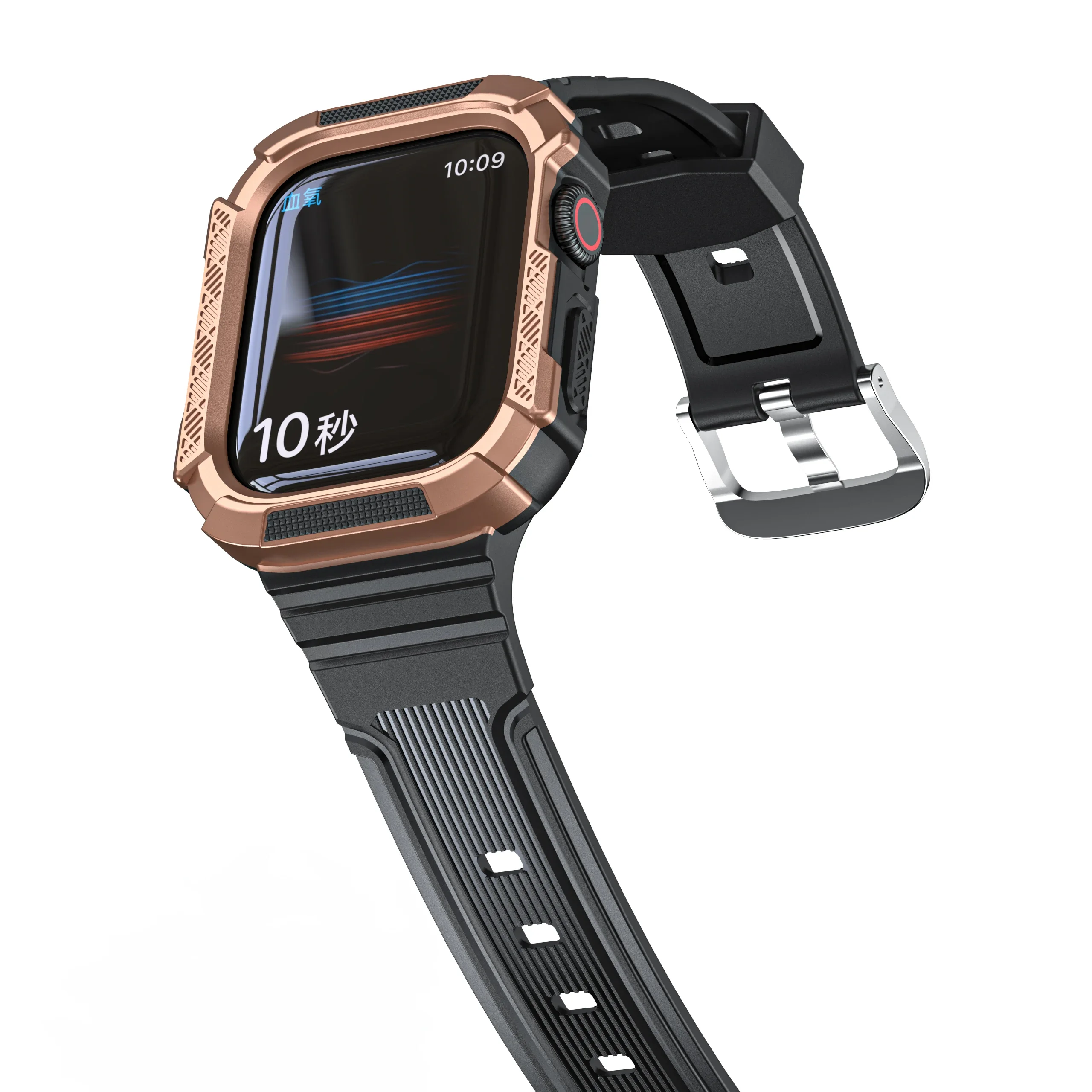 Silicone Strap+Case for Apple Watch Band 9 8 7 45mm 41mm Bracelet Watchband Cover for IWatch Series 6 5 4 SE 44mm 42mm 40mm 38mm