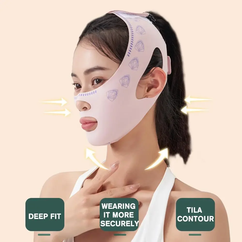 2 ชิ้นออกแบบใหม่ Chin Up Mask V Line Shaping Face หน้ากาก Face Sculpting Sleep Mask Facial Slimming Strap Face Lifting เข็มขัด