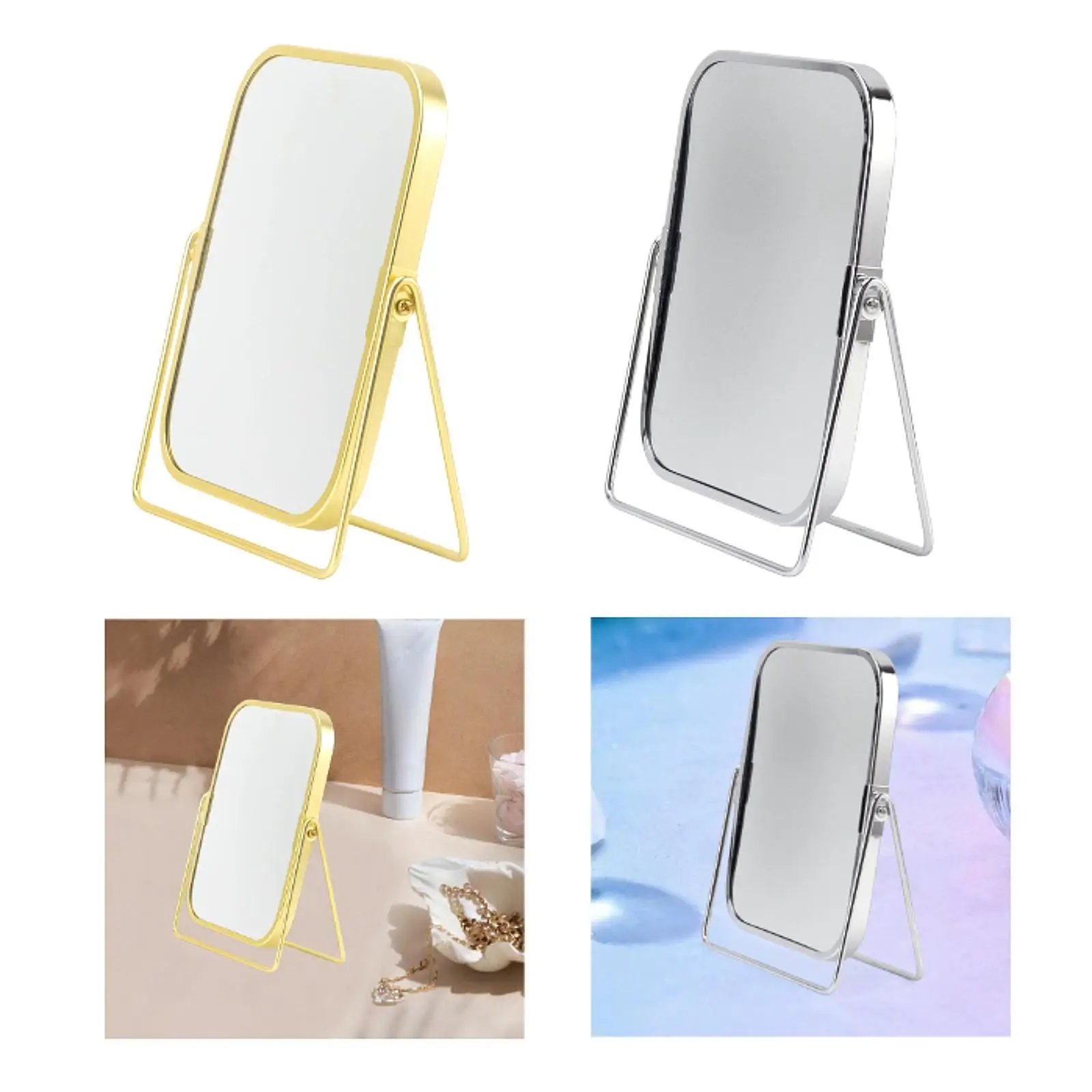 Desktop Makeup Mirror Double-sided Makeup Mirror for Dorm Household Office