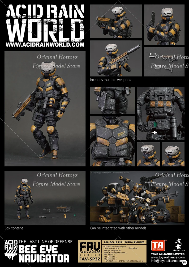 Acid Rain War FAV-SP32 1/18 Schaal Mannelijke Soldaat Bee Eye Navigator Volledige Set 3,75-inch Action Figure Model pop Collectie