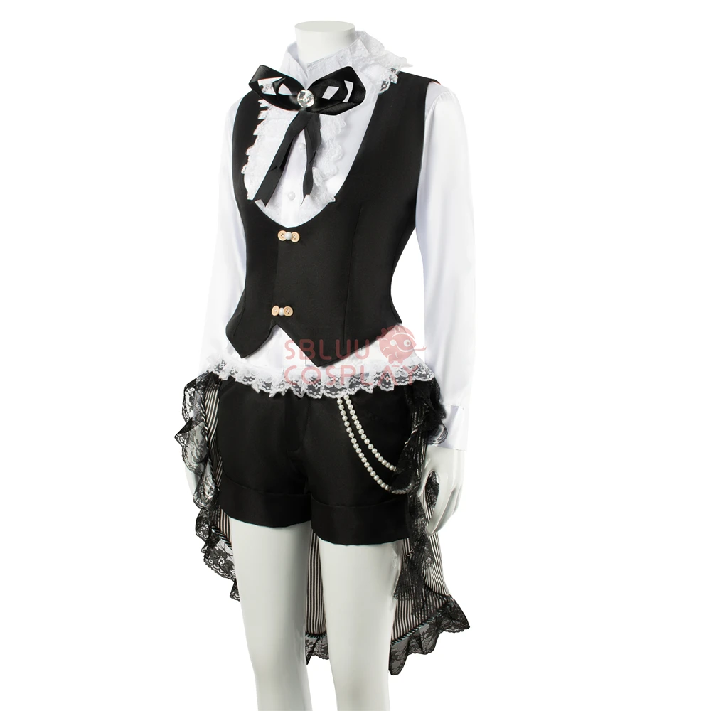 SBluuCosplay Black Butler Ciel Phantomhive Cosplay Costume Book of Circus Uniform Suits with Socks Custom Made