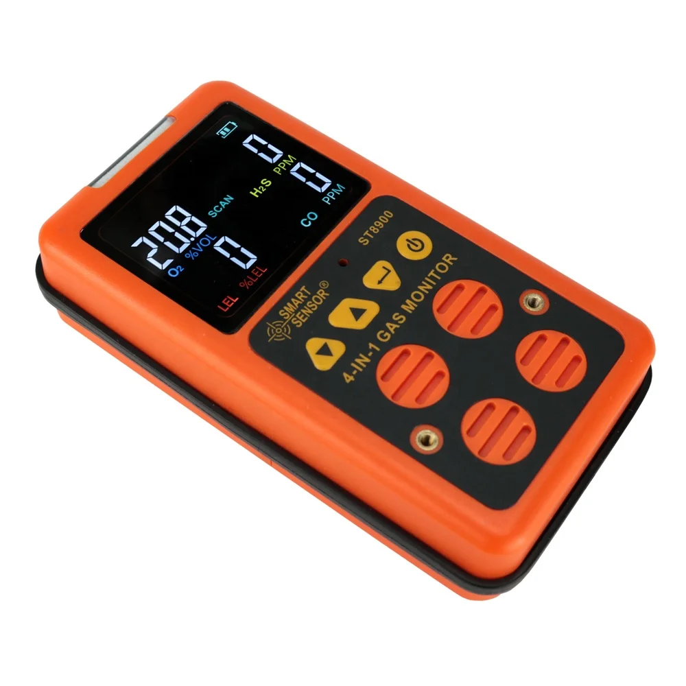 4 in 1 Rilevatore di gas digitale UE O2 H2S CO LEL Mini analizzatore di gas portatile Monitor dell'aria Tester di perdite di gas Misuratore di monossido di carbonio ST8900
